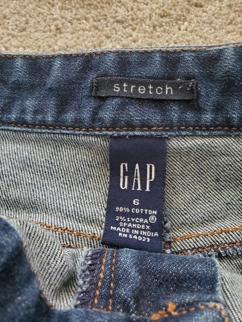 Gap Vintage Y2K 2000s Denim Dark Wash Front Slit Stretch Maxi Skirt Women's 6 - Picture 3 of 7